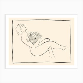 Pretty Lady With Flowers 05 Art Print