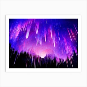 Space Neon Explosion #4 - space neon poster, synthwave poster Art Print