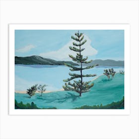 Pine Tree By The Lake Art Print