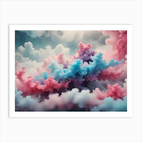 Blue And Pink Clouds Art Print