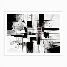 Chromatic Fusion Abstract Black And White 2 Art Print