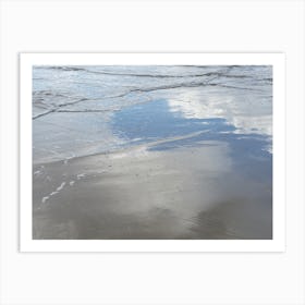Abstract reflection on the sandy beach Art Print