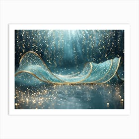 Sparkling golden waves in the sea 14 Art Print