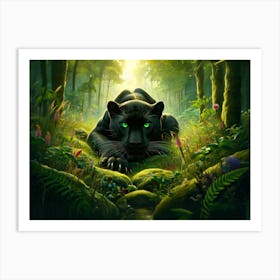 Crouching Panther - AfriDesigns Art Print