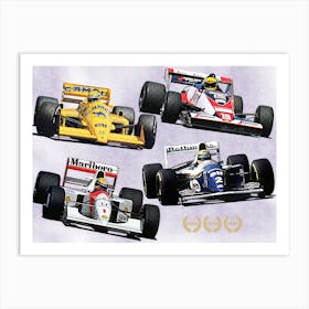 Legends of Formula One: Ayrton Senna Art Print