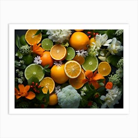 Flowers And Citrus 16 Art Print