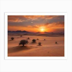 Sunset In The Desert 5 Art Print