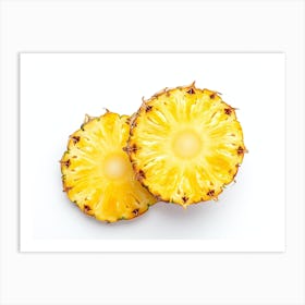 Pineapple Slices Isolated On White Background Art Print