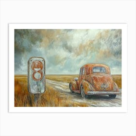 Rusty Abandoned Car - 4 Art Print