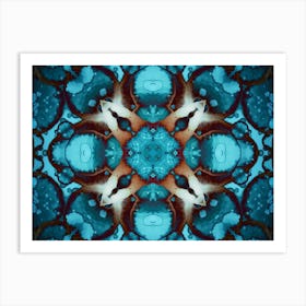 Blue Flower Abstraction Decor Art Print