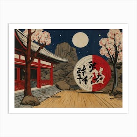 Default March Madness Concept Art Japanese Woodblock 3 Art Print