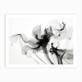 Ephemeral Beauty Abstract Black And White 2 Art Print