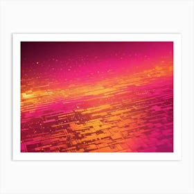 Abstract Image Of A Geometric Pattern Of Rectangular Shapes In Shades Of Orange And Pink Art Print