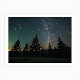 Night Sky With Shooting Stars Art Print