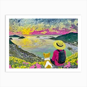 Sunset At The Beach Art Print