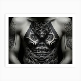 Demon Mask Tattoo Art Print