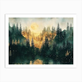 Fireflies In The Forest 1 Art Print