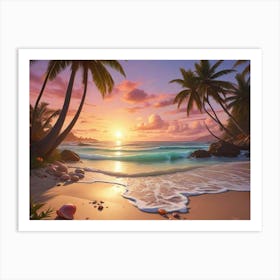 Sunset Beach Art Print