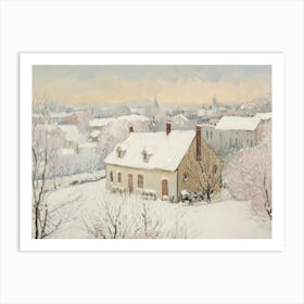 Snow-Covered Village In Winter Art Print