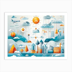 An Array Of Geometric Styles Forming An Abstract Interface Encapsulating The Elements Of Weather T (6) Art Print