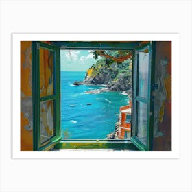 Cinque Terre From The Window View Painting 3 Art Print