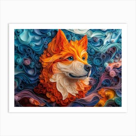 Chow Chow Paper Quilling Dog Portrait Art Print