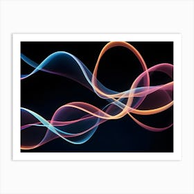 Abstract Image Of Colorful, Glowing Waves On A Black Background, Creating A Dynamic And Energetic Effect 10 Art Print