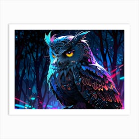 Owl In The Forest 3 Art Print