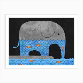 Thirsty Elephant Art Print