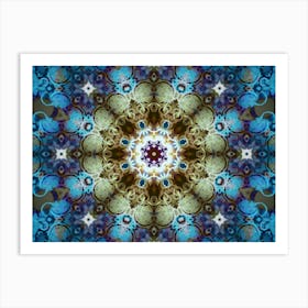 Blue Mandala Abstraction Art Print