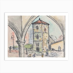 St Mary Magdalen Tower Burgate Street Canterbury, 31st Dec 2024 Art Print