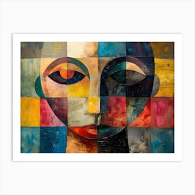 Modern Colorful Faces 3 Art Print