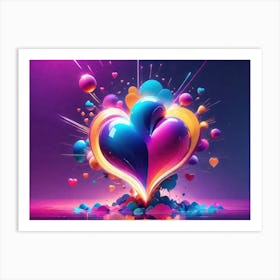 Colorful Heart Creative Art Print 31 Art Print