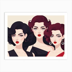 Three Beautiful Women Art Print