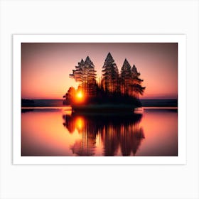 Sunset On An Island Art Print