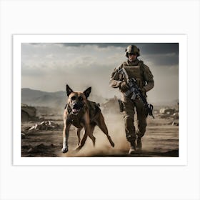 Soldier And Dog Art Print