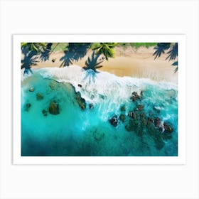 Aerial View Of A Tropical Beach 3 Art Print