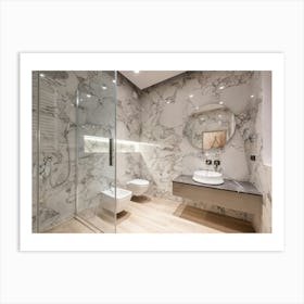 Marble Bathroom Art Print