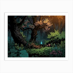 Forest At Night Art Print