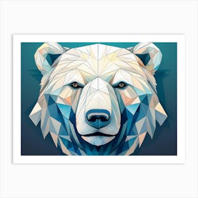 Geometric Polar Bear Portrait Art Print