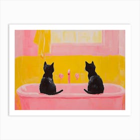 Bathroom Cats 1 Art Print