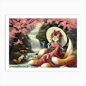 Golding age fox goddess Art Print