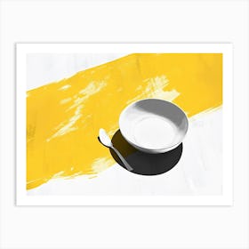 Yellow Bowl And Spoon Art Print