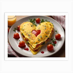 Omelette With A Heart Drawn In Ketchup Art Print