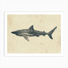 Whale Shark Grey Silhouette 1 Art Print