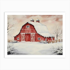 Barn In The Snow 1 Art Print