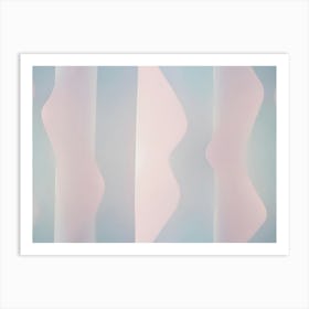 Abstract 3d Rendering Of Curved, Flowing Shapes In Soft Pink And Blue Tones, Creating A Modern And Minimalist Design Art Print