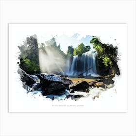 Bou Sraa Waterfall, Sen Monorom, Cambodia Art Print