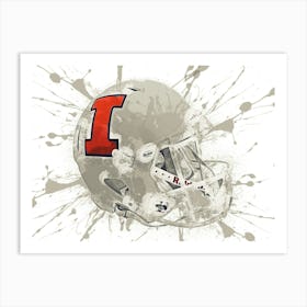 Illinois Fighting Illini NCAA Helmet Poster Art Print