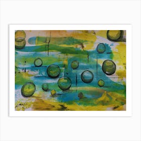 Abstract Painting, Impressionism, Acrylic, Yellow Color Art Print